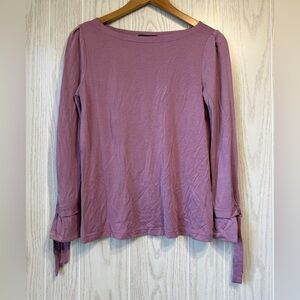 Banana Republic Mauve Long Sleeve Tie Cuff Top Size XS Like New